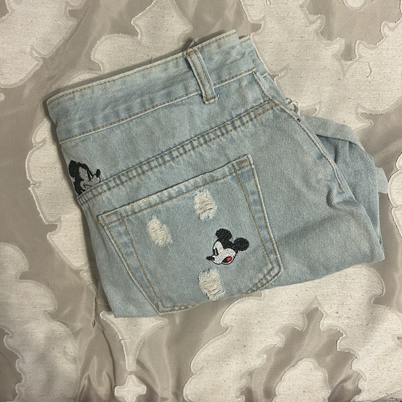 Mickey Mouse Embroidered Disney Denim Shorts - Picture 5 of 5